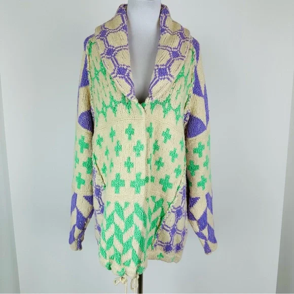 Free People Bright & Optimistic Oversized Cardigan Sweater Size Small - Picture 2 of 16